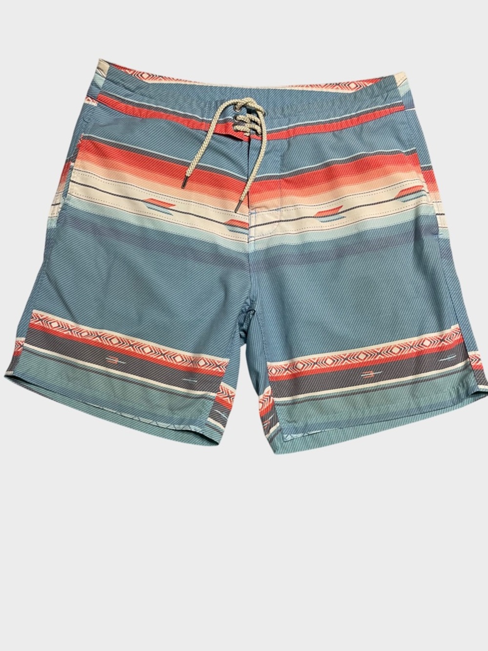 Faherty Sunset Arrow Redux Board Shorts Men 33 Lightweight Cruise Vacation Surf